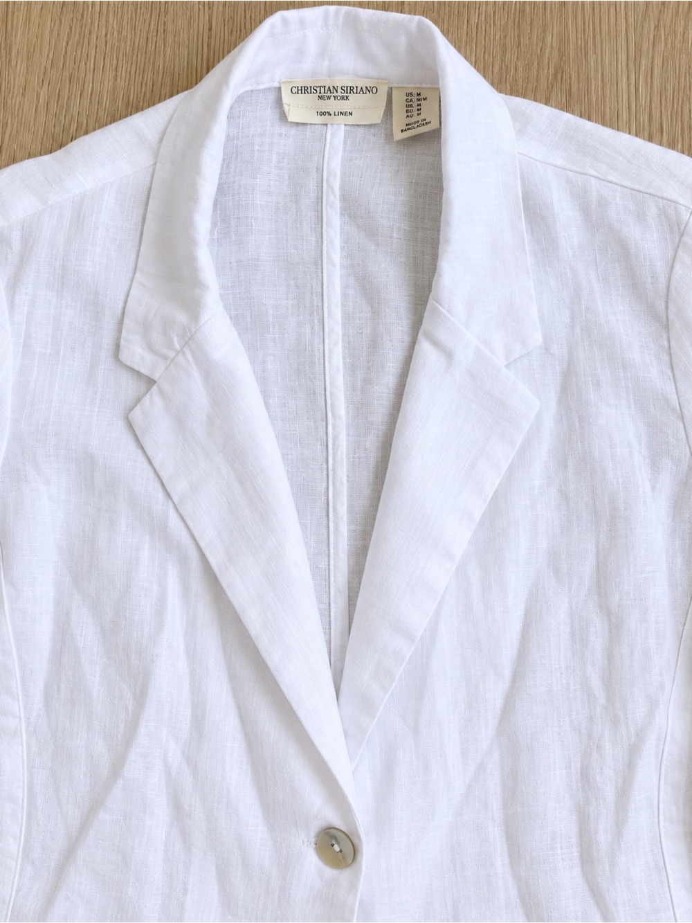 Christian Siriano New York White 100% Linen Blazer Jacket Size M - Picture 3 of 11